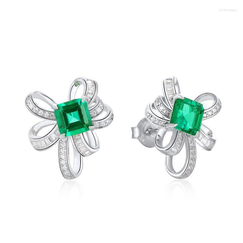 

Stud Earrings ELSIEUNEE Vintage 925 Sterling Silver 4CT Emerald High Carbon Diamonds Gemstone For Women Fine Jewelry Wholesale