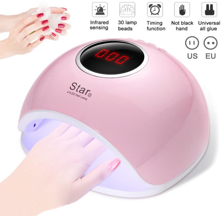

New Arrival 72W 33 LEDs Nail Dryer Light Smart Sensing UV Gel Nails Polish Lamp Curing Manicure Machine3889183, Pink