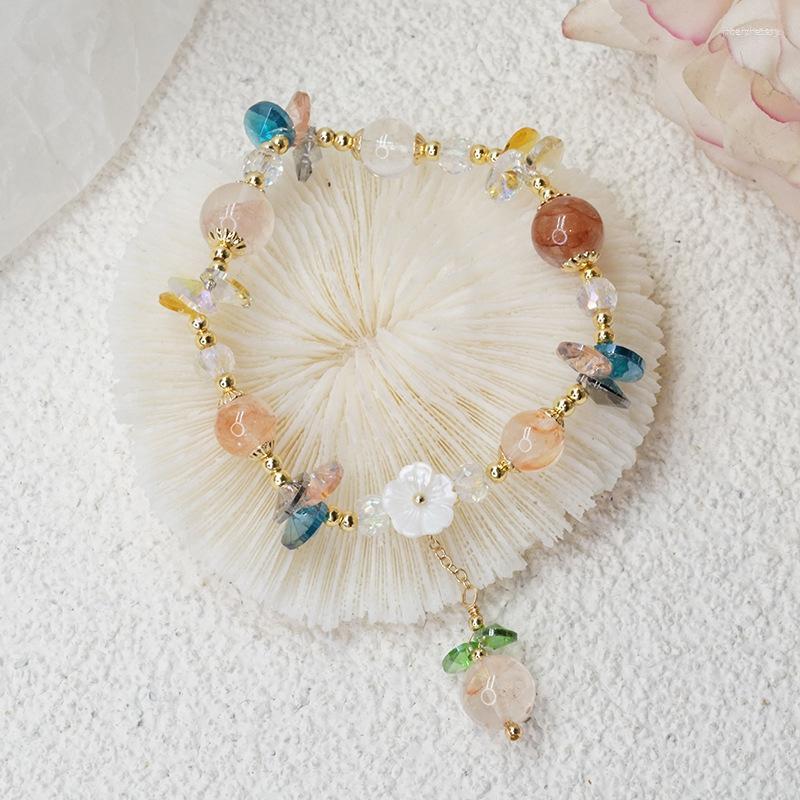 

Bangle Flower Fairy Crystal Handmade Shell Bracelet Natural Stone Women Jewelry
