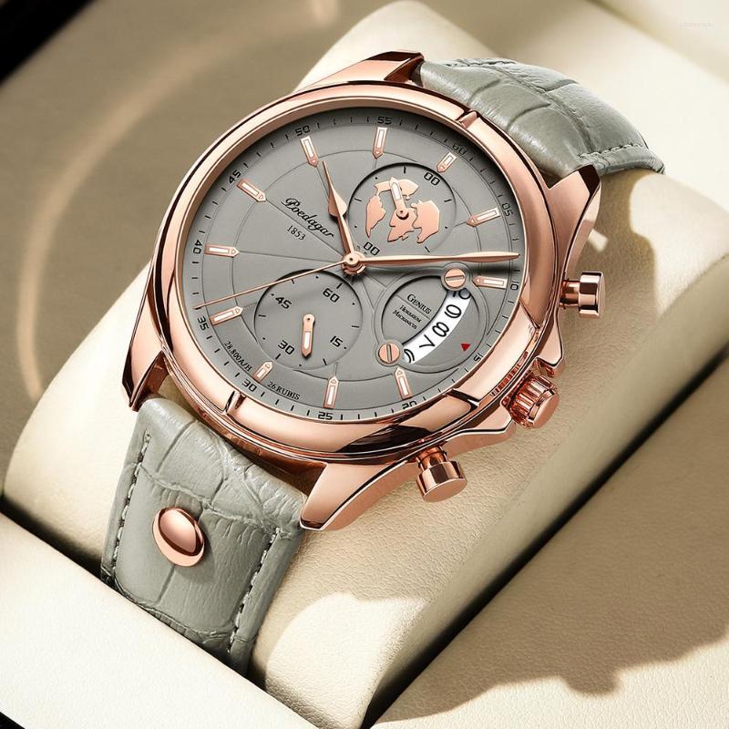 

Wristwatches Men Analog Leather Sports Chronograph Quartz Watches Men's Army Military Watch Male Date Clock Relogio, Black