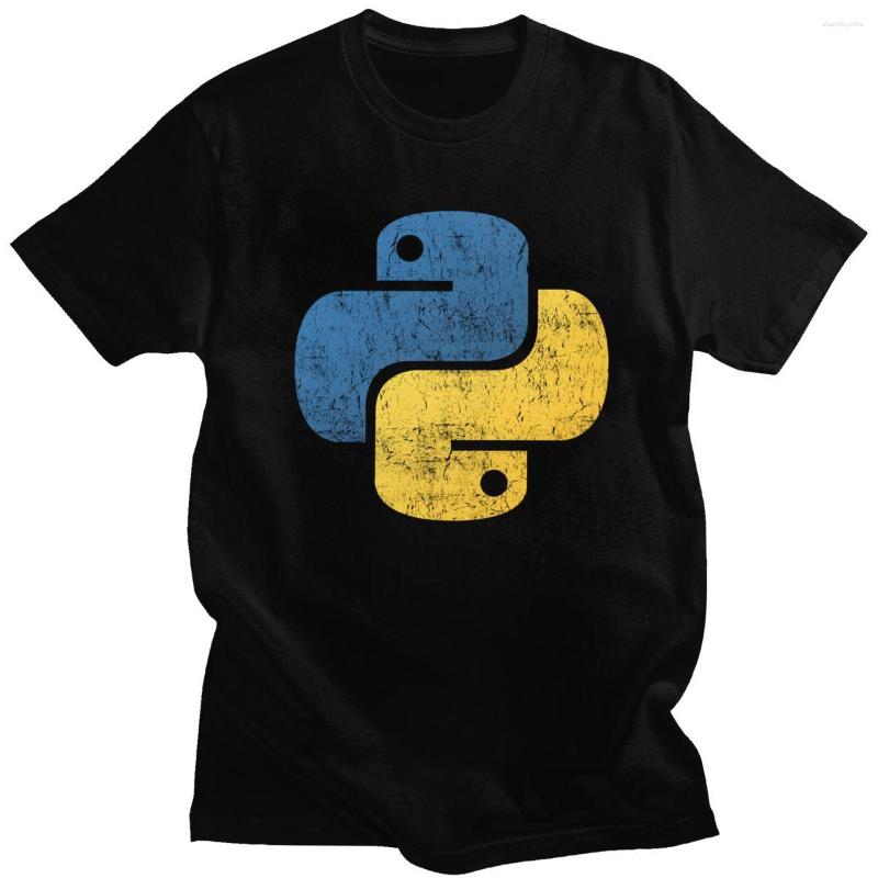 

Men' T Shirts Vintage Python T-Shirt For Men Fashion Cotton Shirt Distressed Programming Tshirt Programmer Developer Tee Clothes Gift Merch, Army green