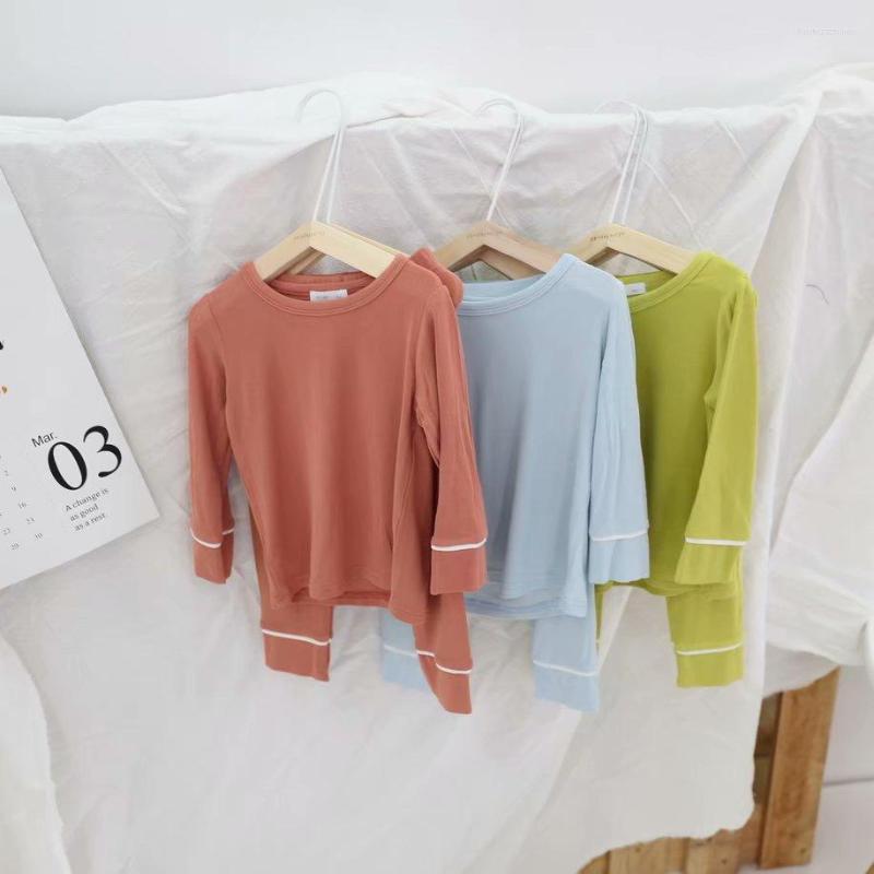 

Clothing Sets 2023 Infant Kids Baby Girls Boys Sleepwear Pullover Long Sleeve Top T-shirt Pants 2Pcs Candy-colored Outfits 1-7Y, 21