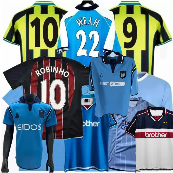 

MANS CITIES Retro Classic Soccer Jerseys 1972 73 81 82 1994 96 97 98 99 2000 01 02 03 07 08 09 Wembley Kinkladze ROBINHO IRELAND STURRIDGE Bianchi Mpenza Kompany men Shirt, 01/02 home