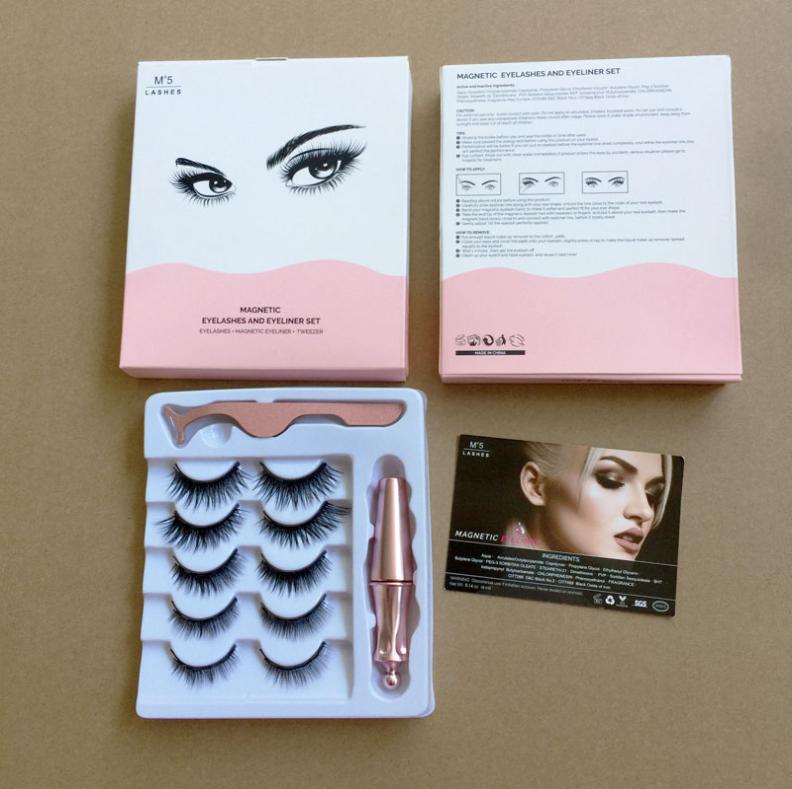 

Magnetic Liquid Eyeliner Magnetic False Eyelashes Tweezer Set Upgraded 5 Pairs Magnet False Eyelashes NO Glue Make Up Tools 3i6223895