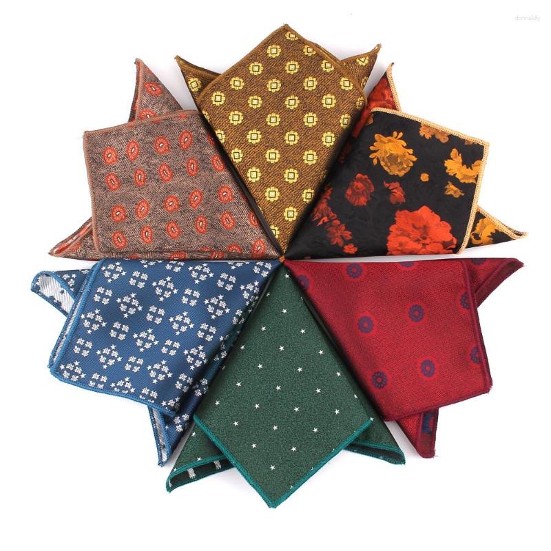 

Bow Ties Floral Pocket Square For Men Women Jacquard Chest Towel Wedding Hanky Gentlemen Hankies Men's Suits Handkerchief