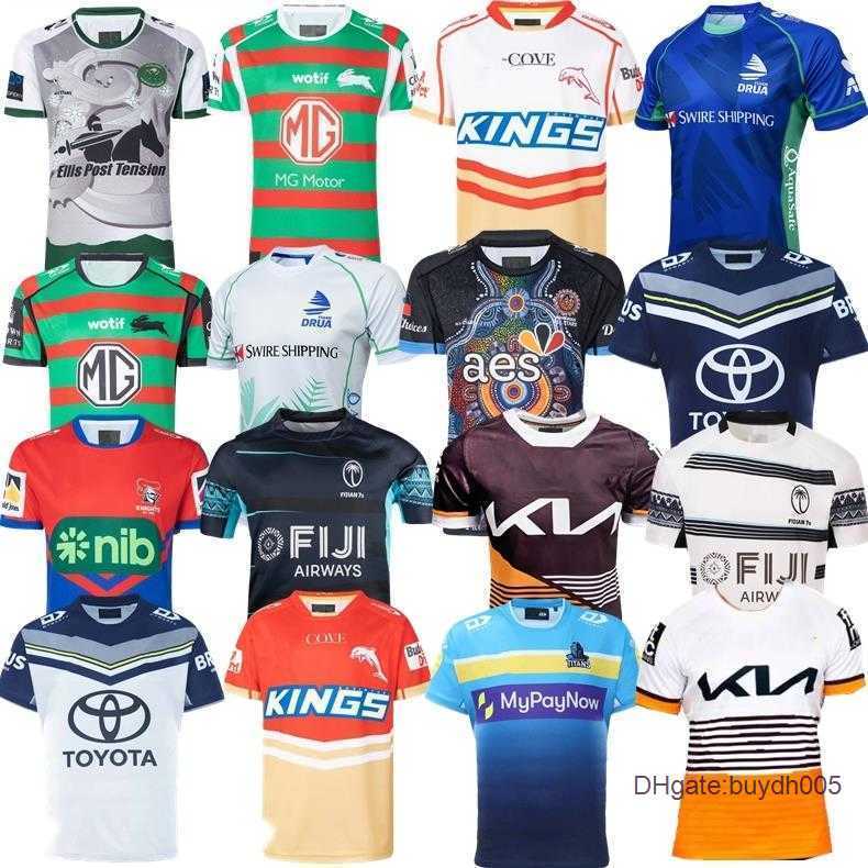 

2023 Men's Rugby Jersey Fans T shirts Knights Fijian Drua Gold Coast Titans Dolphins Fiji South Sydney Rabbitohs Home Away Heritage North Queensland Indigenous Lacc, 2023 north queensland home jersey