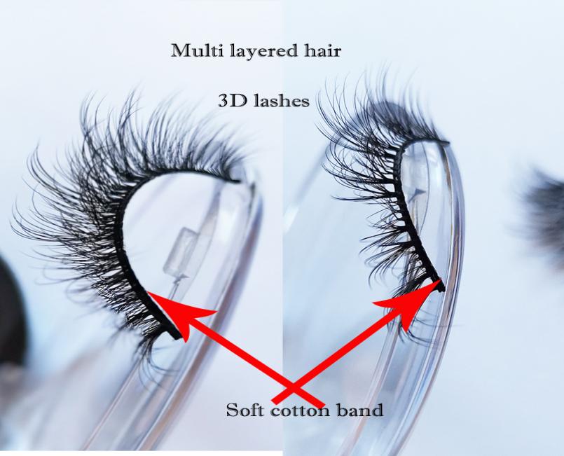 

3D fiber lashes mink eyelashes reusable silk eyelash fluffy synthetic lash korean makeup soft hair private logo custom packaging c9375302