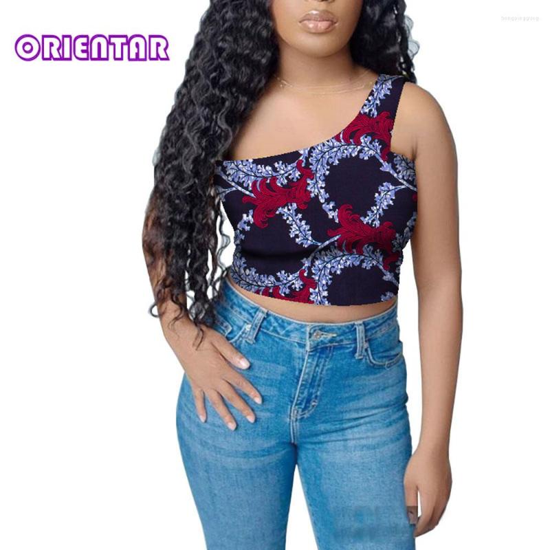 

Ethnic Clothing 2023 Summer African Clothes For Women Sleeveless Tops Blouse Print Crop Bazin Riche WY8801