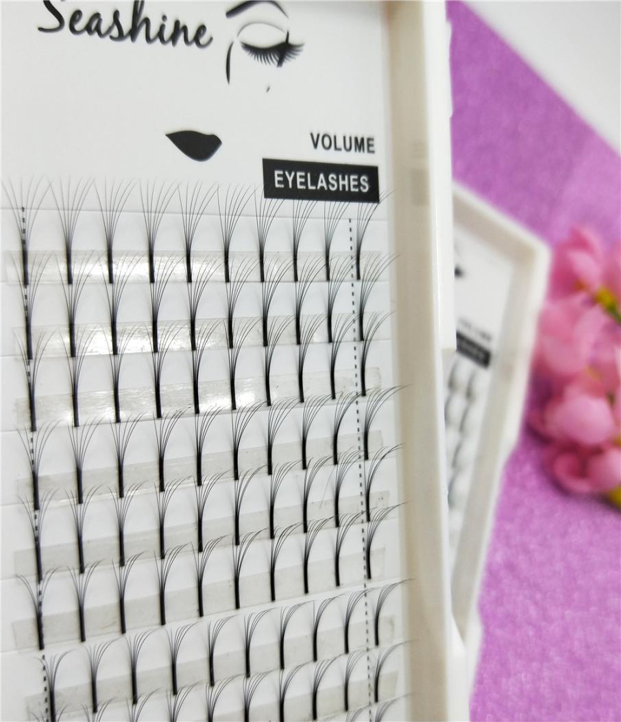 

Seashine long stem 6D faux mink eyelashes pre fanned lashes volume fan own brand makeup individual eyelash extension2109586