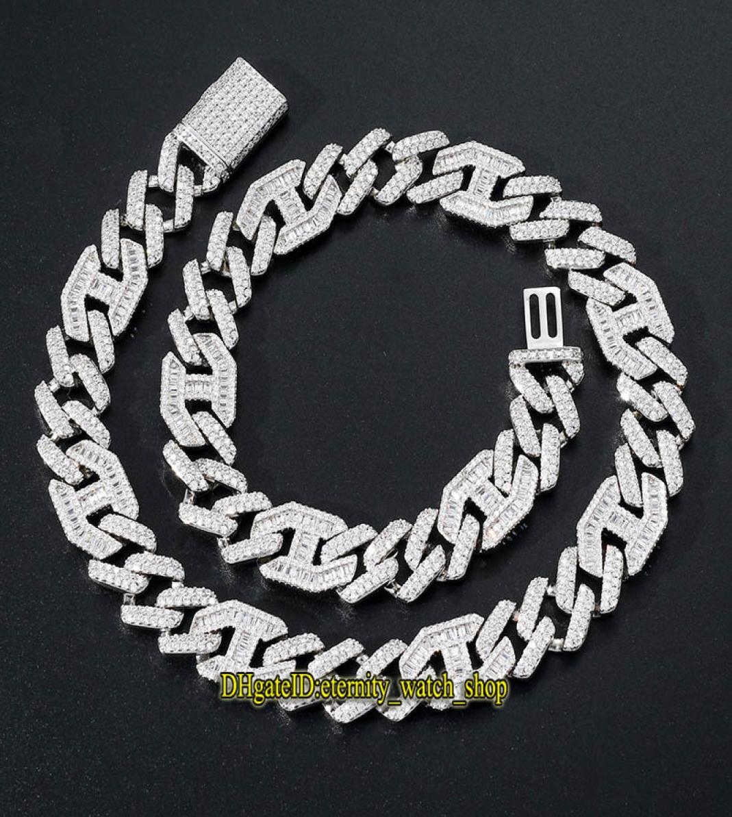 

eternity new 3 1 hip hop CZ diamond inlaid necklace highend flip clasp 15mm wide bar Cuban chain mens necklace Iced Out mens br1938933
