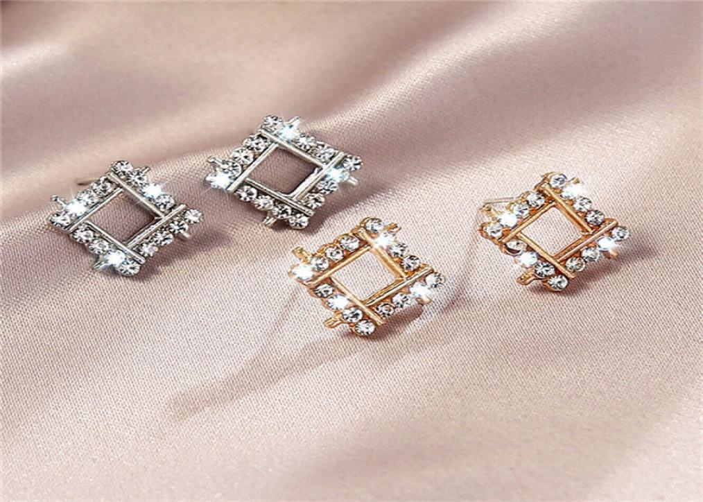 

S925 silver needle wild square rhinestone earrings earrings fashion exquisite chic lady style sweet8746184