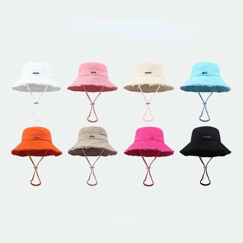 

Classic Bucket Hat Women's Summer Washed Big Brim Vacation Burrs Hang Rope Sun Protection Sun Hat Outdoor Alpine Caps
