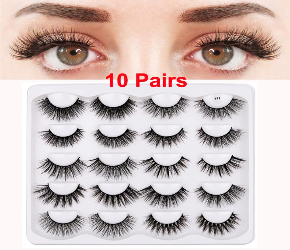 

3D False Eyelashes Handmade Faux Mink Lashes lightweight soft 10 Styles Dramatic Volume Thick Natural Eyelash Wispy Fluffy Eye Mak5686384