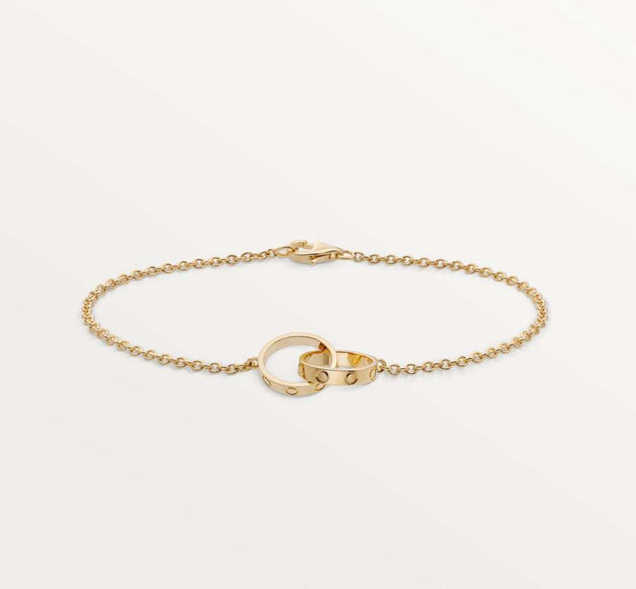 

High Edition Titanium Steel Charm Bracelets Love Bracelets for Women Girls Ladies Gift Designer Jewelry Classic Design Double Loop8786512