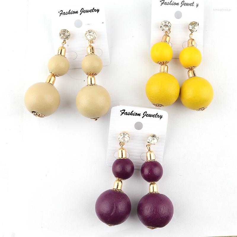 

Dangle Earrings !est African Shape Ball Beaded Wooden