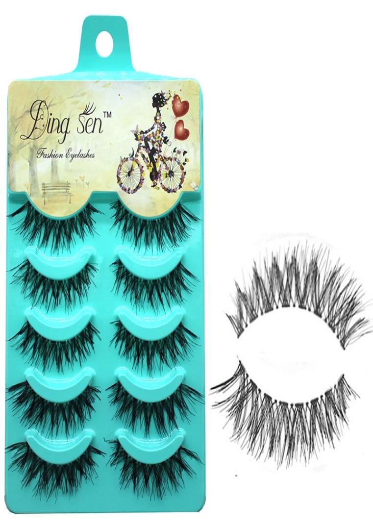 

5pairset False Eyelashes Black Cross Fake Eyelash Natural Long Make up Eye lash Extensione Fake Eyelashes8282290