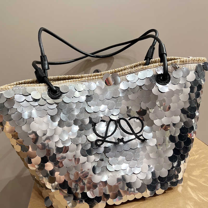 

Sequin Shopping Bags Totes Fashion Tote Bag LO Designer Bag Women Simple Luxury Handbag Cross Body Shoulder Bags Purse, 1-a sequin basket