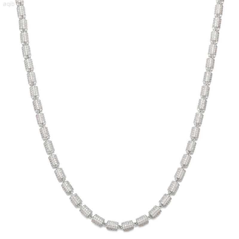 

S925 Cylinder Miami Cuban Chain 14k Gold Rapper Jewelry Iced Out 5mm Moissanite Diamond Cuban Link Necklace