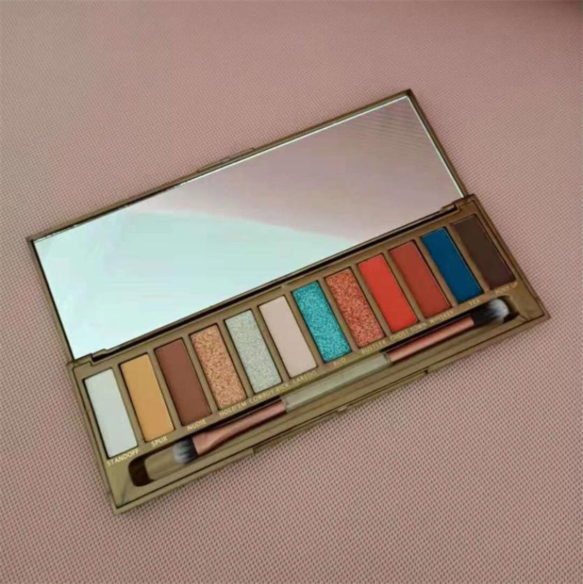 

2021 New Eyeshadow Palette Wild West 12 Colors Eye Shadow with make up Brush top quality fast ship5455694, Sky blue