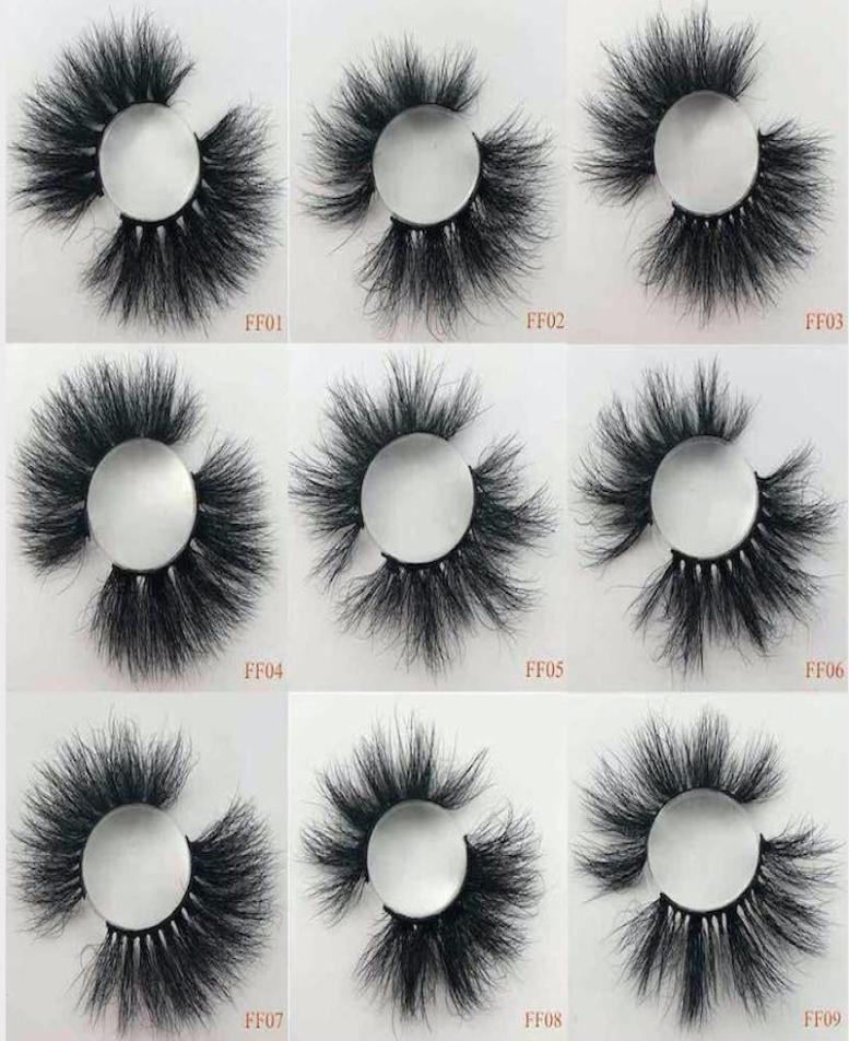 

25mm Real Mink lashes Fluffy False Eye Lash Handmade Dramatic Curly Lashes 3D Mink eyelashes 10 pairs4357917