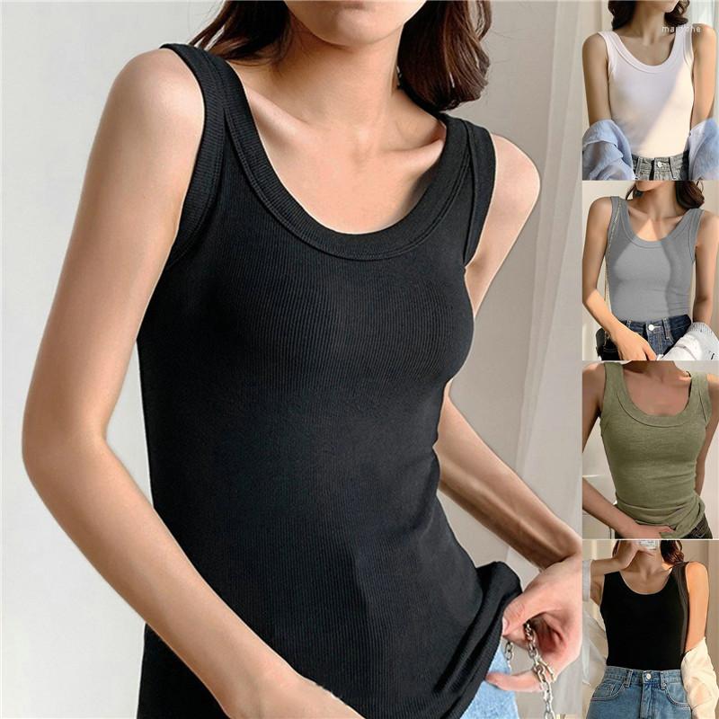 

Camisoles & Tanks Wide Shoulder Hanging U-Neck Elastic Slim And Versatile Bottom Coat Women Summer Sleeveless Sport Tank Top 2023, White