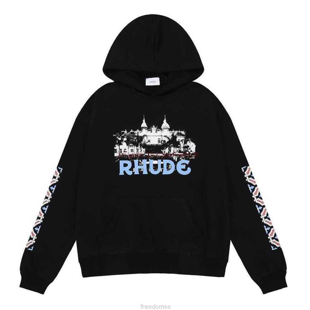 

Designer Clothing Mens Sweatshirts Hoodies Small Fashion Rhude Castle Printing Highquality Cotton Terry Couple Hoodie Sweater Fashion Streetwear Pullover j29, Shipping fee