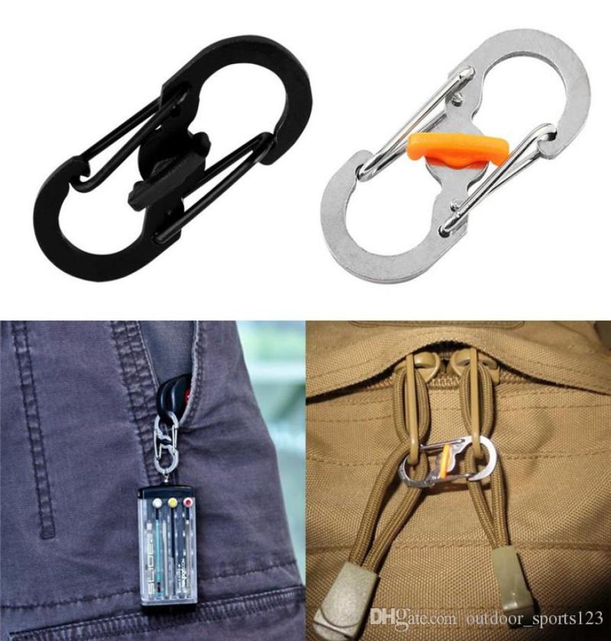 

8 Word Buckle Locking Carabiner Keychain Outdoor Camping Hiking Theft mountaineering trinket Carabiner for keys Safety survival4392352