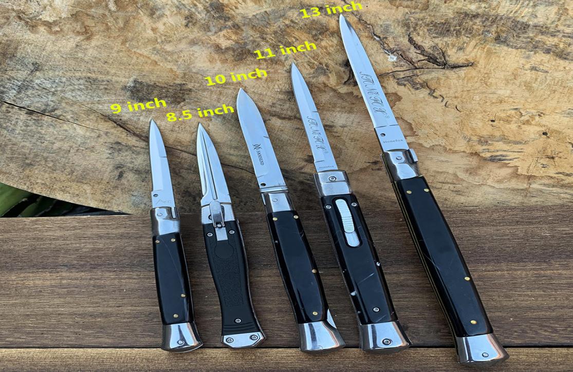 

Single 440C Knife Tactical Mafia Automatic Satin 85Inch 58HRC EDC Tool Blade Combat Hunting Italian 13 Knives Tidqx7175909