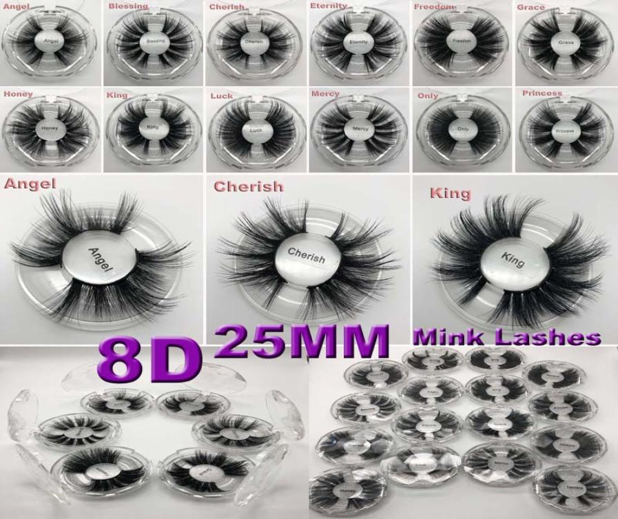 

16 Styles Premium 25mm 5D Mink Eyelashes Soft Natural Thick Cross Handmade 3D Mink Eyelashes with eyelash packaging box9556351