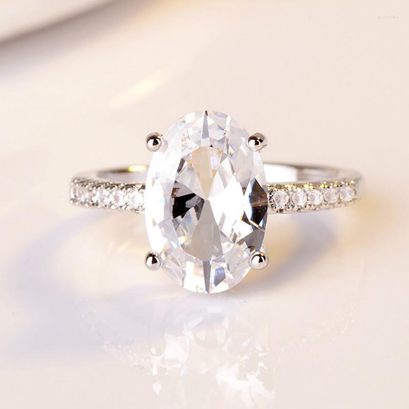 

Cluster Rings Women's 925 Sterling Silver Ring Large Zircon Engagement Wedding Jewelry Wholesale