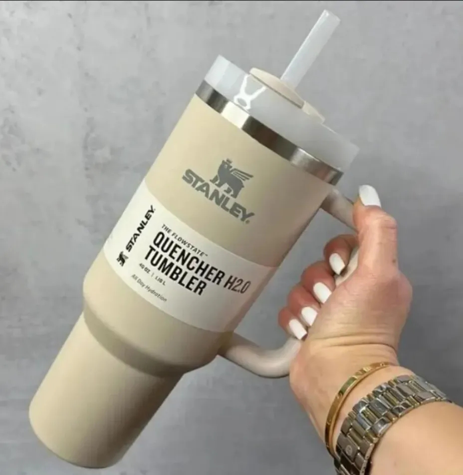 Dune Stanley Quencher H2.0 Gobelets de 40 oz avec poignée Tasses de voiture isolées avec couvercles et pailles Termos à café en acier inoxydable