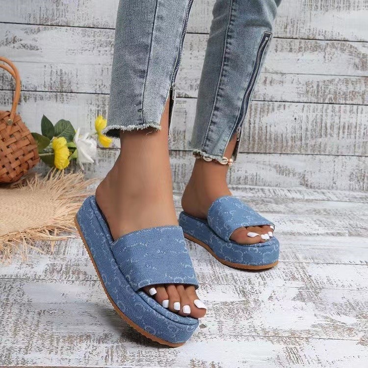 

Designer Slippers 2022 New Platform Shoes Letters Embroidered Thick Sole Sandals For Women T230408