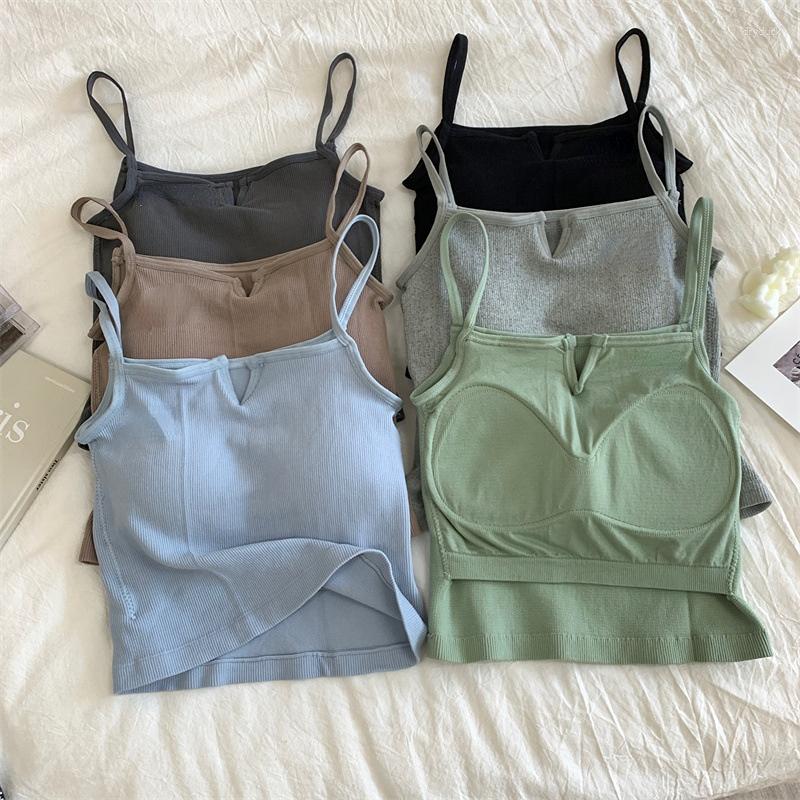 

Camisoles & Tanks Sexy Solid Color Camisole Underwear Sleeveless For Women Summer Tube Tops Black Girls Soft Bustier Lingerie Tank V-neck