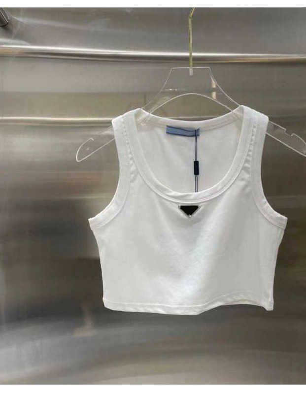 

2023 Women clothes shirts woman top womens oversized tshirt tees cotton fabric letter fashion underwaist Sleeveless short stylet