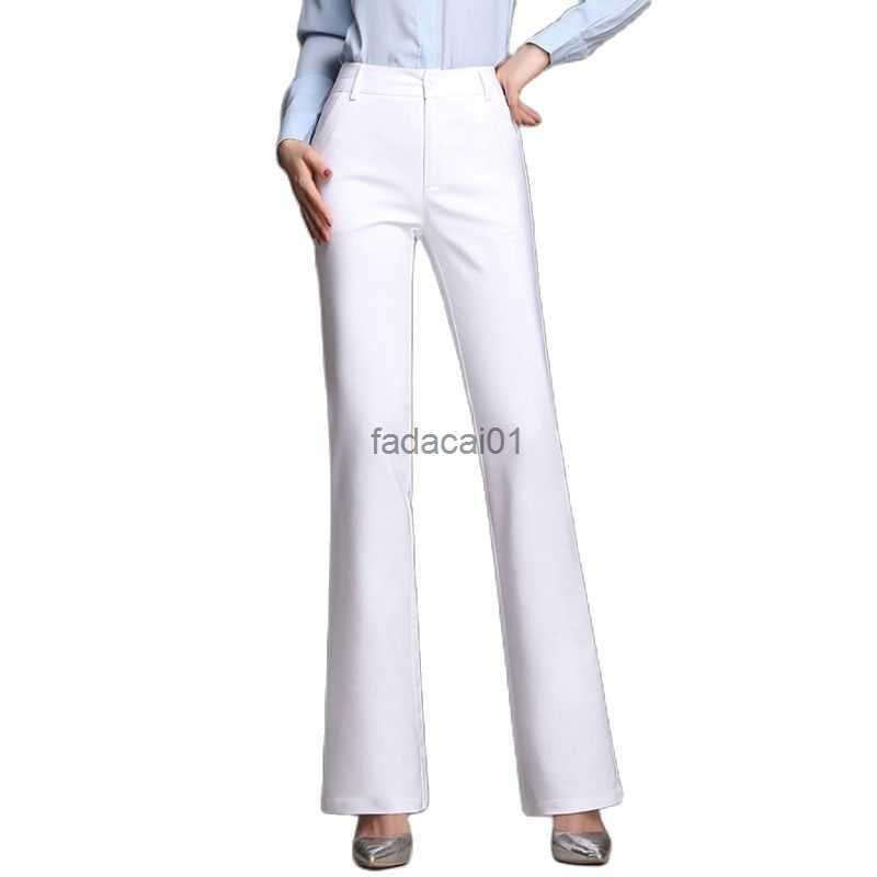 

Women Slimming Office Flare Pants High Waist Pure Color Cotton Stretch Casual Big White Black Office Flared Trousers S 3XL 4XL L230621