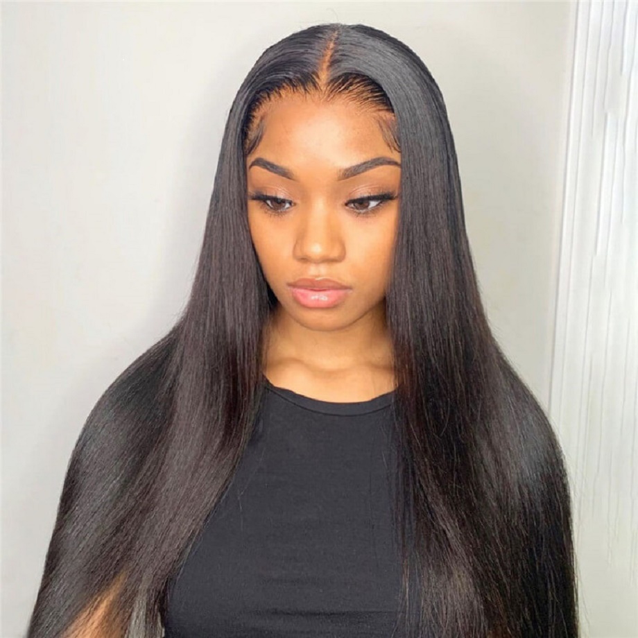 

Bone Straight 13x4 HD Transparent Lace Frontal Wig Natural Color Lace Closure Wigs Remy Human Hair for Women
