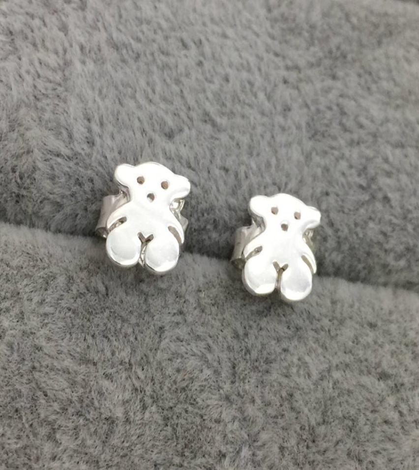 

Bear Jewelry New 100 925 Sterling Silver Earrings Silver Bear Earring Fits European Jewelry Style Gift For Women Whole 6111405532774, High carbon diamond-white gold