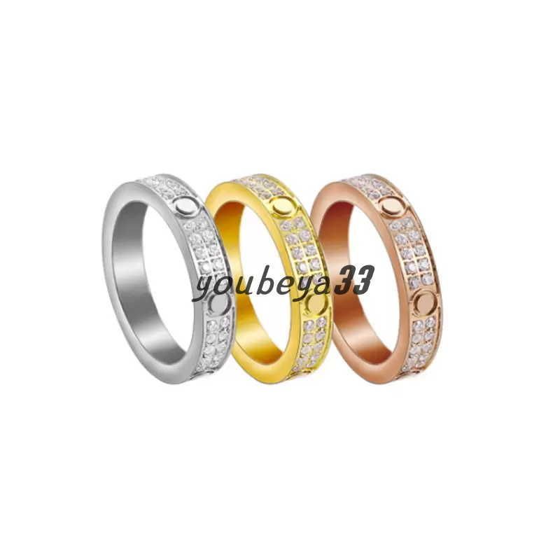 

couple Diamond screw ring womens stainless steel zircon jewelry gifts for woman Accessories wholesale