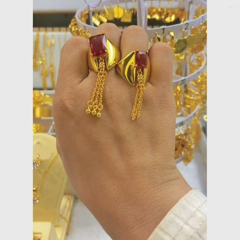 

Necklace Earrings Set 24k Gold Plated Ring Jewelry For Women DD10132, Picture shown