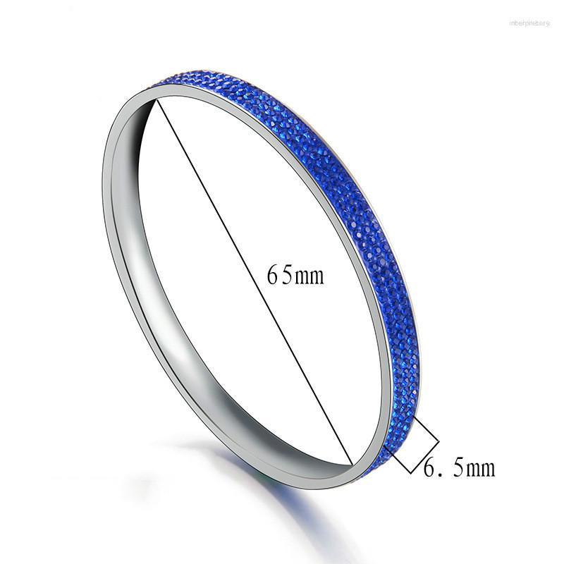 

Bangle Zircon Crystal Bracelets Womens Girls Pink Blue Silver Color Stainless Steel & Bangles Engagement Jewelry Gifts