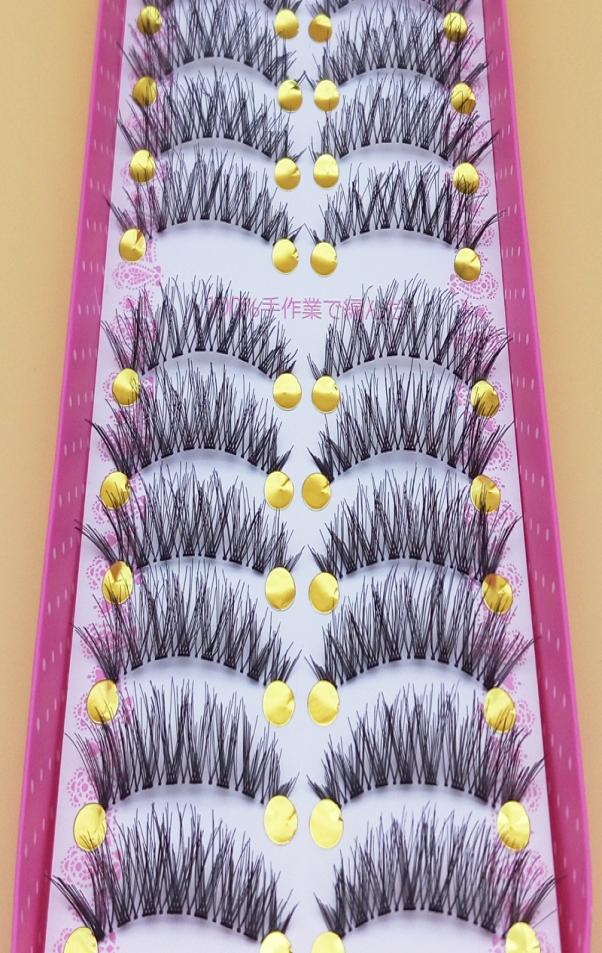 

XH8 Makeup False Eyelashes Eyelash 1 Box 10 Pairs Of False Eyelashes Naturally Thick Stage Cross False Eyelashes Smoky Makeup6799021