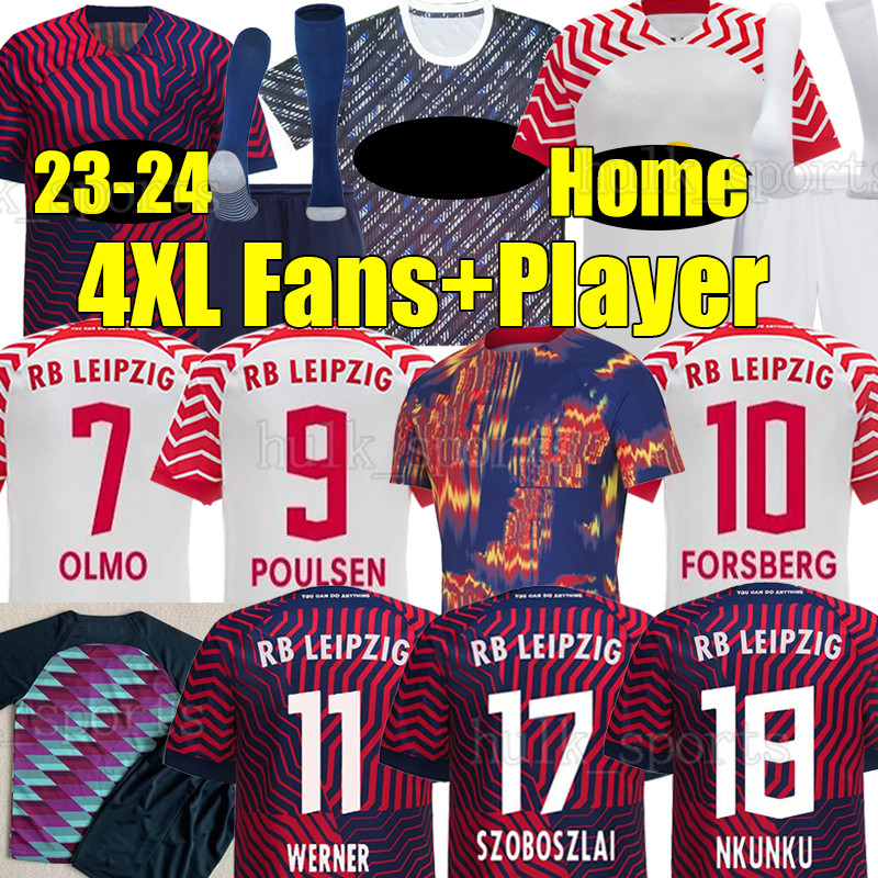 

4XL 23/24 RB LeIpZiGeS NKUNKU SILVA Soccer Jerseys 2023 fans player version football shirt HAIDARA OLMO SZOBOSZLAI Poulsen Klostermann FORSBERG ADAMS men kids kits, 23-24 black