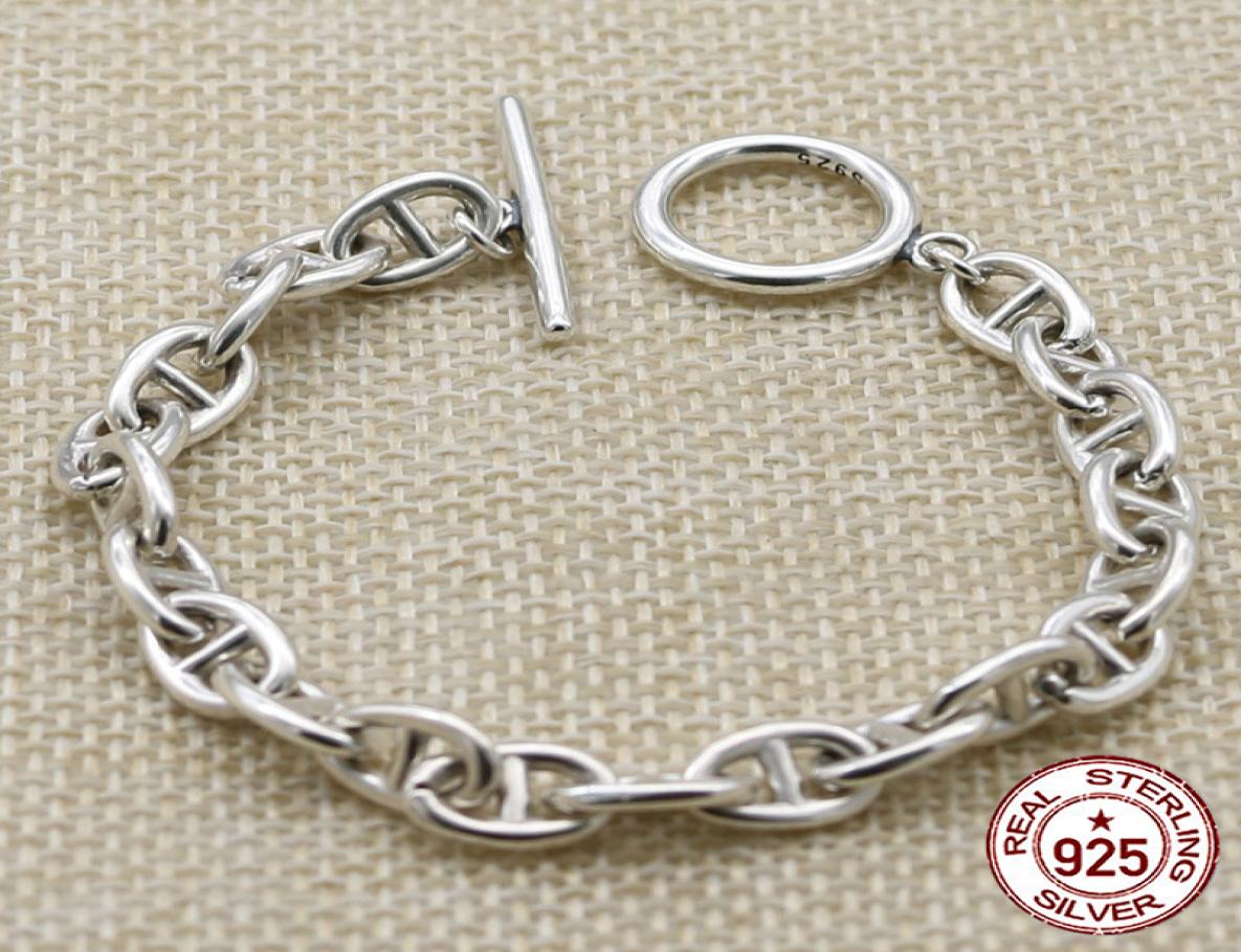 

100 S925 sterling silver bracelet personality fashion classic punk youth jewelry ring shape to send gifts for lovers 2019 new7933656