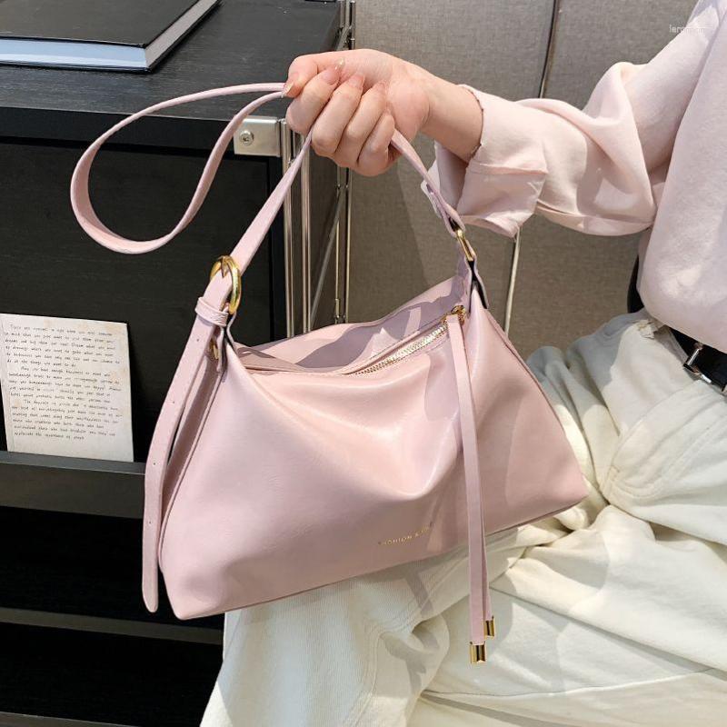 

Evening Bags Luxury Designer Solid Color Handbags For Women PU Leather Shoulder Bag Large Capacity Tote Fashion Female Messenger Handbag, Beige