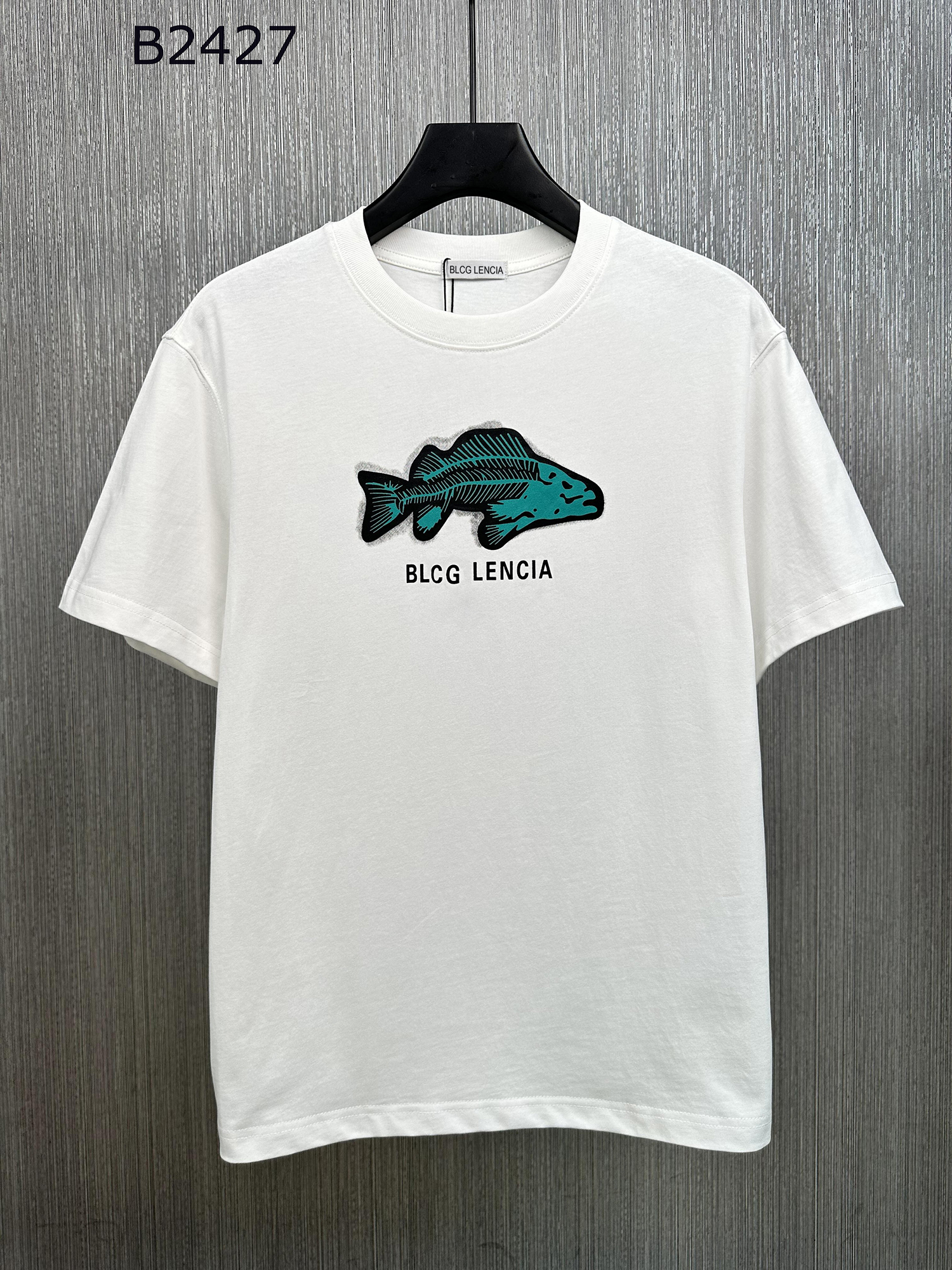 

BLCG LENCIA 2023 Summer New 250g 100% Cotton Fabric T-shirt Men High Quality Print Color Drop Sleeve Loose Tshirts Oversize Tops 22409, White