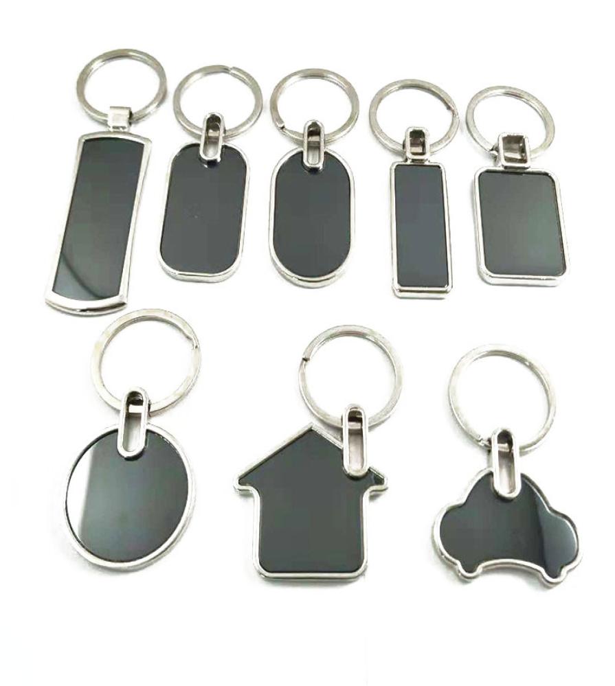 

8 Styles Zinc Alloy Blank Keychain Car Key Chain Pendant Creative Party DIY Gift Keyring6579273