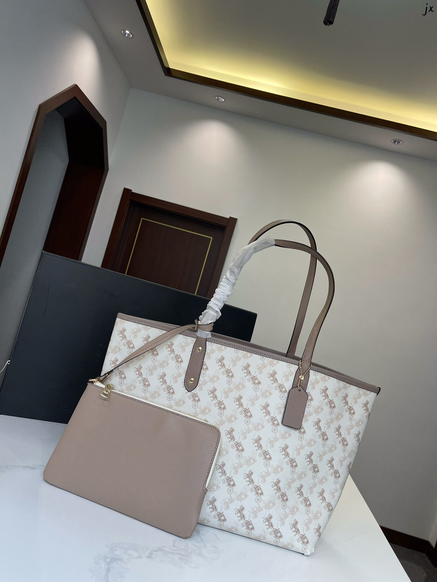 

Fashion Designer Handbag Women's Casual Canvas Handbag Classic Women's Handbag with Small Purse Fashion Trend Style Color Variety, Kc0008bag-white