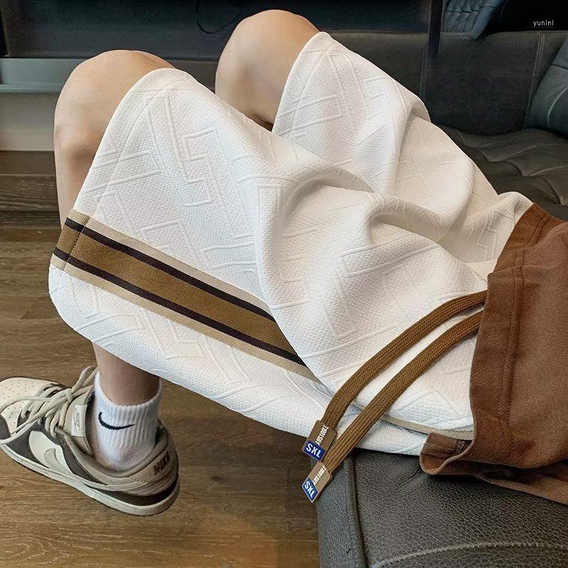 

Men's Shorts Korean Fashion For Men Casual Side Wide Striped Streetwear Mens Clothing Drawstring 2023 Summer Sweatpants, Ot010