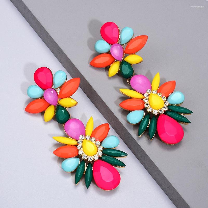 

Dangle Earrings Boho Multicolored Acrylic For Women Vintage Geometric Drop Statement Jewelry Wholesale