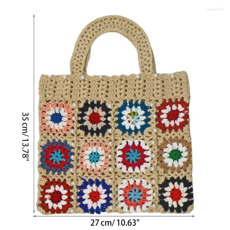 

Shopping Bags Women Ladies Knitted Handbag Lady Top Handle Casual Tote Portable Bag Purse Female Small Handbags Drop, Black